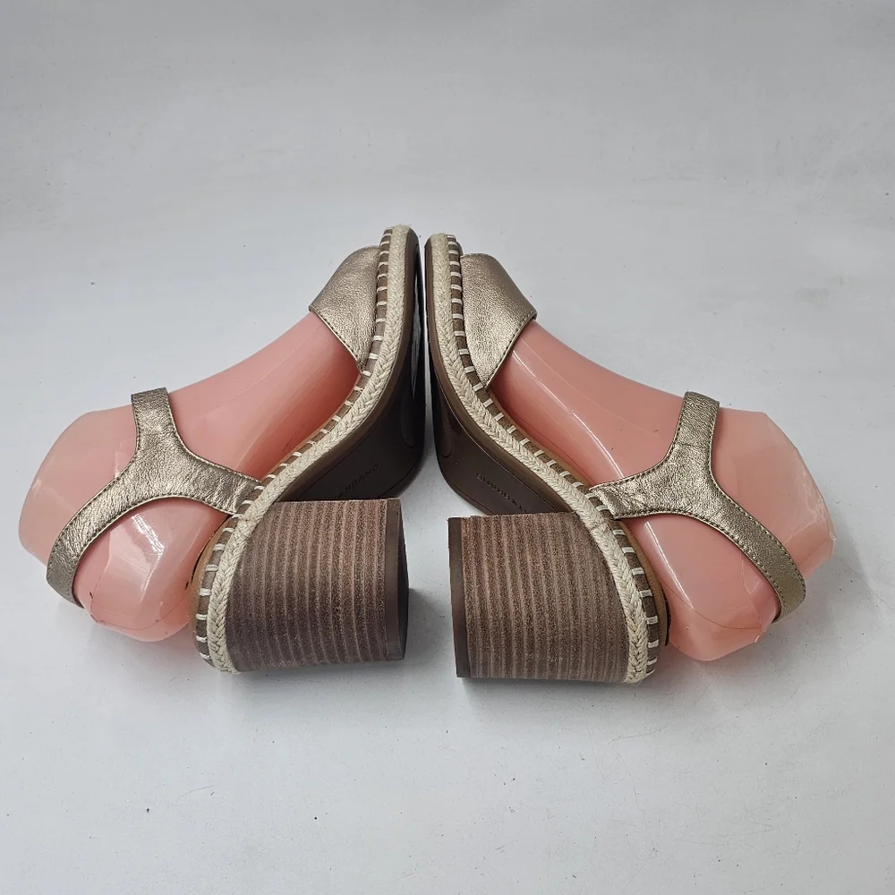 Lucky Brand Jennyl Metallic Espadrille Block Heel Sandals Stardust Size 7.5 - Picture 5 of 10